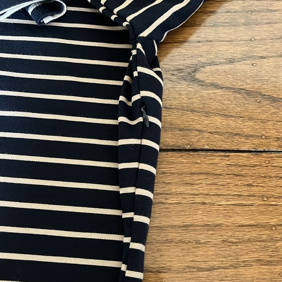 NWOT  IRIS black and cream Stripes size XL body cone stretch dress - Picture 4 of 11